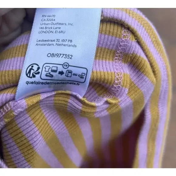 Free People Kate Tee Stripe, Pink Orange Combo, XL - Picture 3 of 3